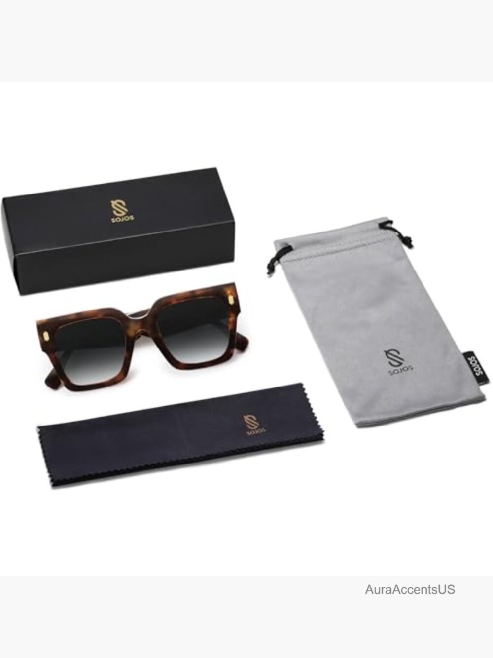 Vintage Oversized Square Sunglasses UV400 Protection Retro Style - Picture 6 of 7